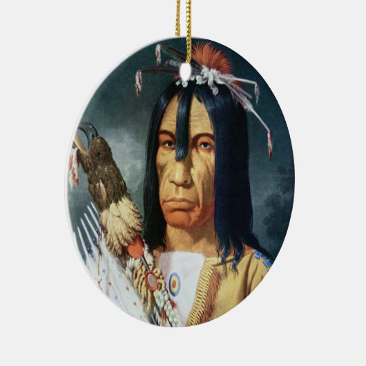 Inheemse Amerikaans hoofd van het Canadese volk Keramisch Ornament (Rechts)