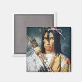 Inheemse Amerikaans hoofd van het Canadese volk Magneet (Voorkant / Achterkant)