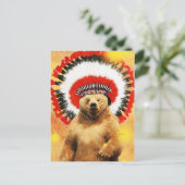 Inheemse Amerikaans Indiaans Beer! Briefkaart (Staand voorkant)