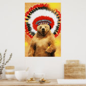 Inheemse Amerikaans Indiaans Beer! Poster (Keuken)