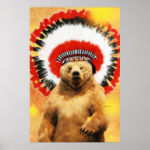 Inheemse Amerikaans Indiaans Beer! Poster (Voorkant)