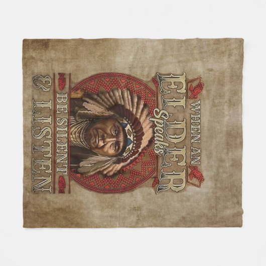 Inheemse Amerikaans Patroon 011 Fleece Deken (Voorkant (Horizontaal))