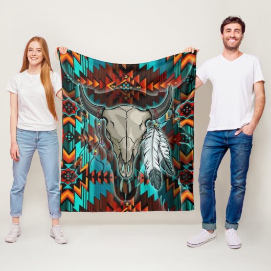 Inheemse Amerikaans Patroon 04 Fleece Deken (In situ)