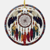 Inheemse Amerikaanse Adelaar Dream Catcher Feather Keramisch Ornament (Achterkant)