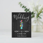 Inheemse Amerikaanse Anishinaabe Bloemrijke Zwarte Kaart (Staand voorkant)