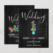 Inheemse Amerikaanse Anishinaabe Bloemrijke Zwarte Kaart (Voorkant / Achterkant)