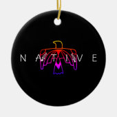 Inheemse Amerikaanse Anishinaabe Fluorescent Eagle Keramisch Ornament (Voorkant)