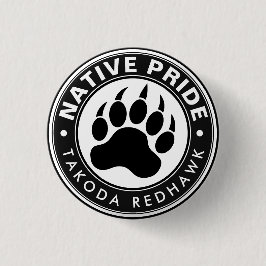 Inheemse Amerikaanse Beerpootlogo Gepersonaliseerd Ronde Button 3,2 Cm