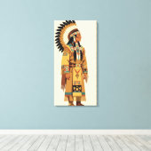 Inheemse Amerikaanse Chief Canvas Afdruk (Insitu (Houten vloer))