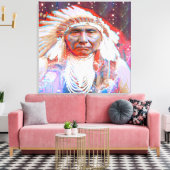 Inheemse Amerikaanse Crazy Horse Canvas Afdruk (Insitu (Woonkamer))
