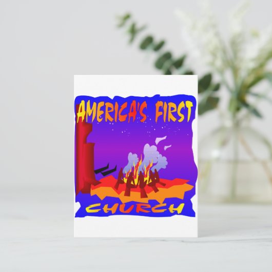Inheemse Amerikaanse Eerste Kerk Briefkaart (Staand voorkant)