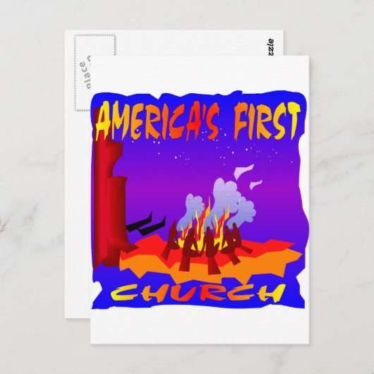 Inheemse Amerikaanse Eerste Kerk Briefkaart (Voorkant / Achterkant)