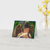 Inheemse Amerikaanse Engel Notecard Kaart (Gele Bloem)