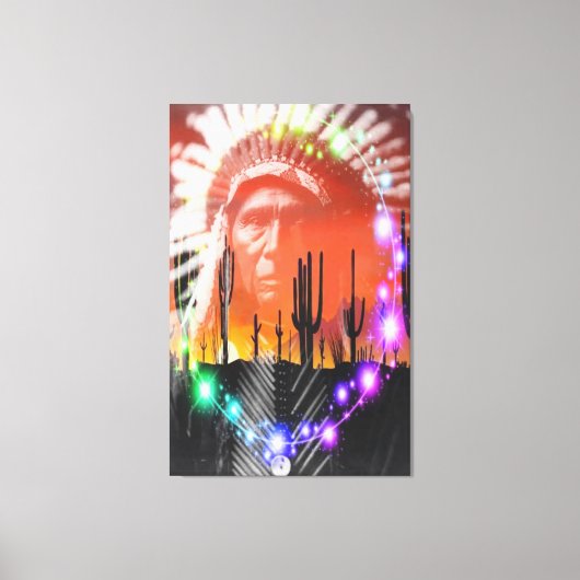 Inheemse Amerikaanse Geesten Dans Canvas Afdruk (Voorkant)