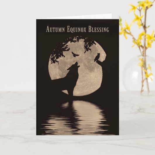 Inheemse Amerikaanse geïnspireerde herfst Equinox- Kaart (Gele Bloem)