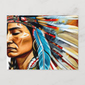 Inheemse Amerikaanse hoofdtooi etnische kunststam Briefkaart (Voorkant)