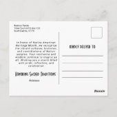 Inheemse Amerikaanse hoofdtooi etnische kunststam Briefkaart (Achterkant)