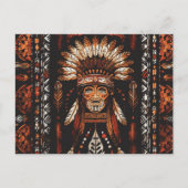 Inheemse Amerikaanse hoofdtooi etnische kunststam Briefkaart (Voorkant)
