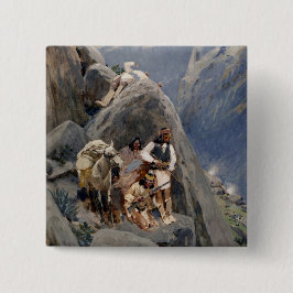 Inheemse Amerikaanse Iconen: Apache Krijgers, Amer Vierkante Button 5,1 Cm