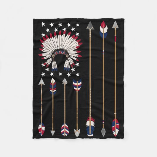 Inheemse Amerikaanse Indiaan 4 juli Inheemse Ameri Fleece Deken (Voorkant)