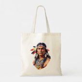 Inheemse Amerikaanse Indiaan Man Tote Bag (Achterkant)