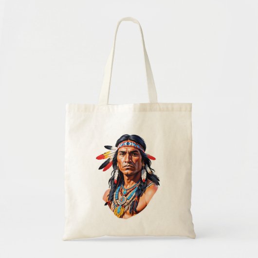 Inheemse Amerikaanse Indiaan Man Tote Bag (Voorkant)