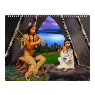 Inheemse Amerikaanse Indiaanse Maandkalender Kalender