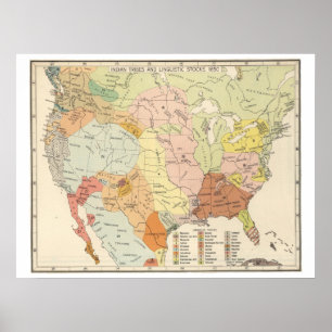 Inheemse Amerikaanse Indiaanse Stammen & Taalkundi Poster