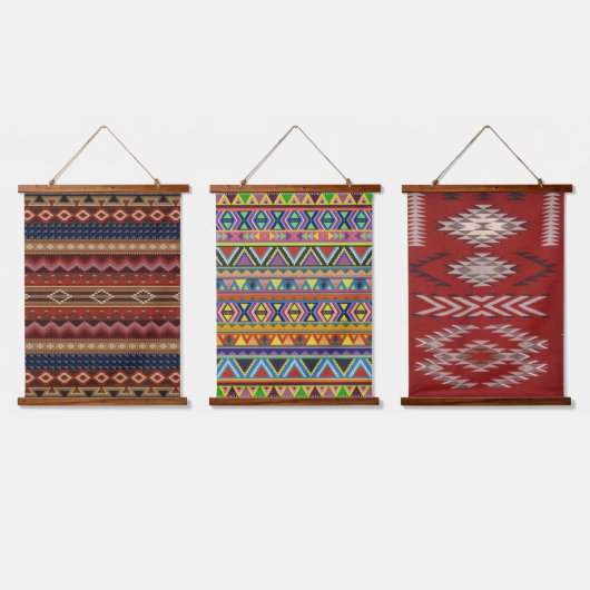 Inheemse Amerikaanse Indiaanse Zuidwesten Set van  Hangend Wandkleed (Driedubbel)