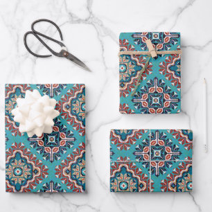 Inheemse Amerikaanse indianen Navajo Mosaic Patter Inpakpapier Vel