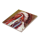 Inheemse Amerikaanse Indiase    CheifCeramic Tile Tegeltje (Zijkant)