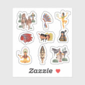 Inheemse Amerikaanse Indiase Stickers (Vel)