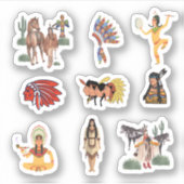 Inheemse Amerikaanse Indiase Stickers (Voorkant)
