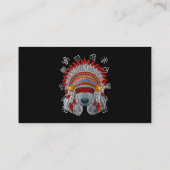 Inheemse Amerikaanse Indische Dog Headd Visitekaartje (Achterkant)