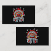 Inheemse Amerikaanse Indische Dog Headd Visitekaartje (Voorkant / Achterkant)