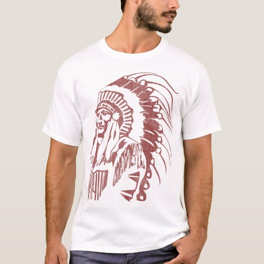 Inheemse Amerikaanse Indische opperbevelhebber (Da T-shirt (Voorkant)
