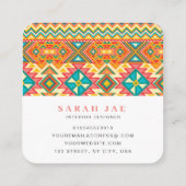 Inheemse Amerikaanse inheemse Indiaanse Hippie Vierkante Visitekaartje (Achterkant)