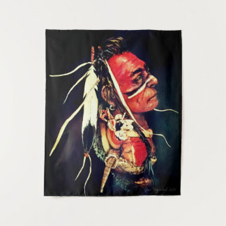 Inheemse Amerikaanse "Kaw Warrior" Wandkleed