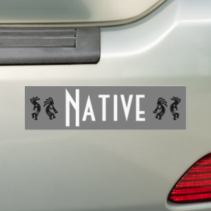 Inheemse Amerikaanse Kokopelli Gray Auto Bumpersticker