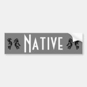Inheemse Amerikaanse Kokopelli Gray Auto Bumpersticker (Voorkant)