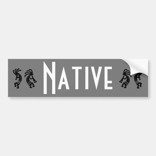 Inheemse Amerikaanse Kokopelli Gray Auto Bumpersticker (Voorkant)