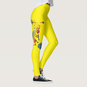 Inheemse Amerikaanse Kokopelli met twee veren 1 Leggings