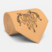 Inheemse Amerikaanse Kokopelli Walvis Dreamcatcher Stropdas (Opgerold)