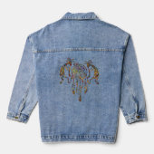 Inheemse Amerikaanse Kokopelli Walvis Droomvanger Denim Jacket (Achterkant)