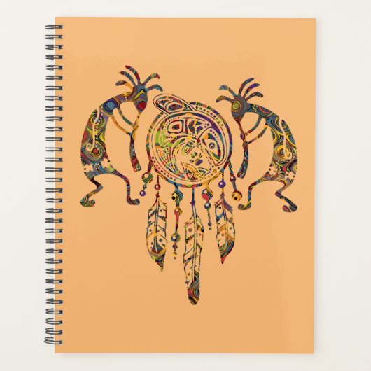 Inheemse Amerikaanse Kokopelli Walvis Droomvanger Planner (Voorkant)