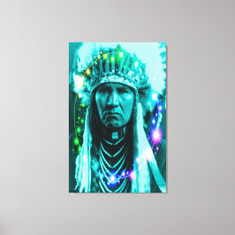 Inheemse Amerikaanse Magische Hoofdman Canvas Afdruk