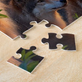 Inheemse Amerikaanse man met wolf Legpuzzel (Zijkant)