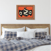 Inheemse Amerikaanse Mimbres Vleermuis Vogel Ingep Canvas Afdruk (Insitu (Slaapkamer))