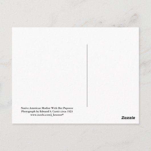 Inheemse Amerikaanse moeder met haar papsaus Briefkaart (Achterkant)