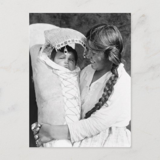 Inheemse Amerikaanse moeder met haar papsaus Briefkaart (Voorkant)